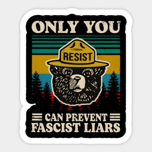 Only You Can Prevent Fascist Smokey the Bear Sticker